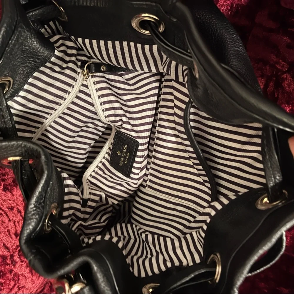 Kate Spade Black Leather Women's Bucket Bag - Picture 3 of 10